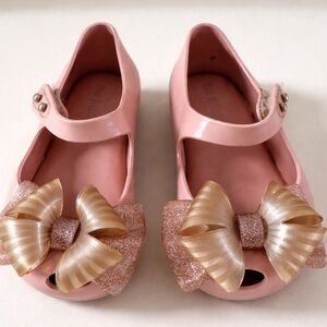 Mini Melissa Pink Bow Jelly Shoes Coquette Princess Dressy Toddler 7